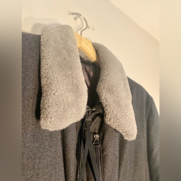 Lanvin Wool Bomber Jacket + Leather Sleeve - Picture 5 of 8